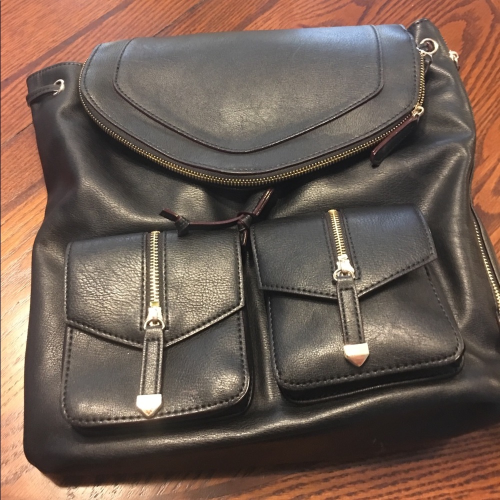 Black backpack purse