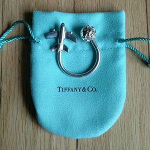 Tiffany Airplane and Globe Key Ring