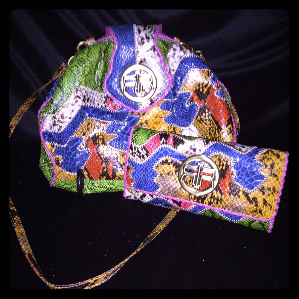 Multi Color Clutch/Shoulder Bag & Wallet