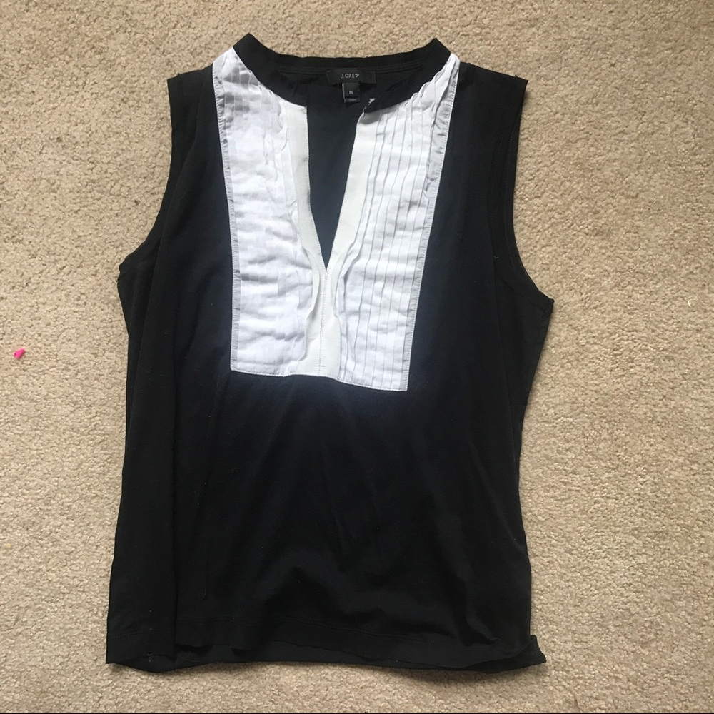 J CREW B&W Blouse Strapless Shirt