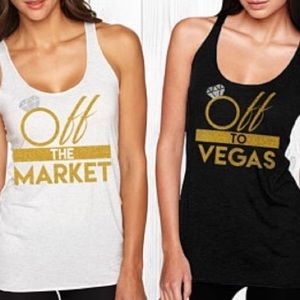 Bridal off the market/ Vegas rhinestone tank top