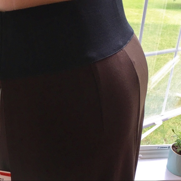 NEW ALFANI brown black body con career skirt midi - Picture 3 of 5