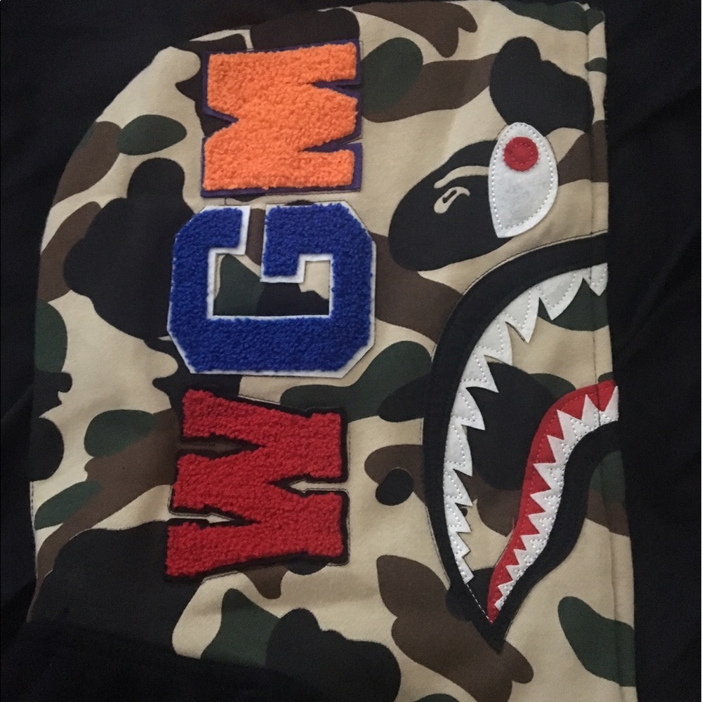Black Bape Shark Hoodie