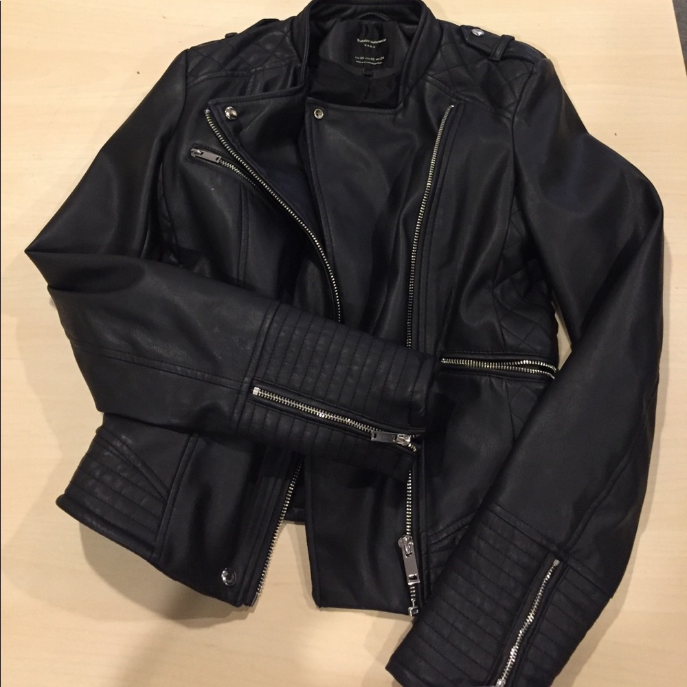 Zara leather zipper jacket