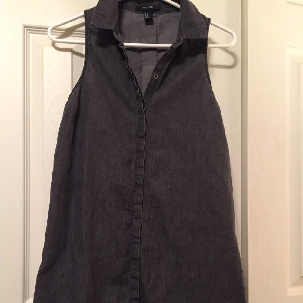 Forever 21 denim (gray) button down dress