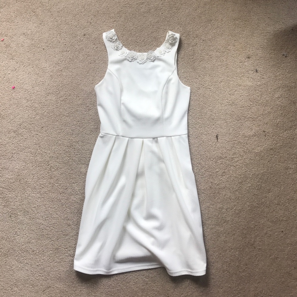 BLUE RAIN White Bow Cocktail Dress