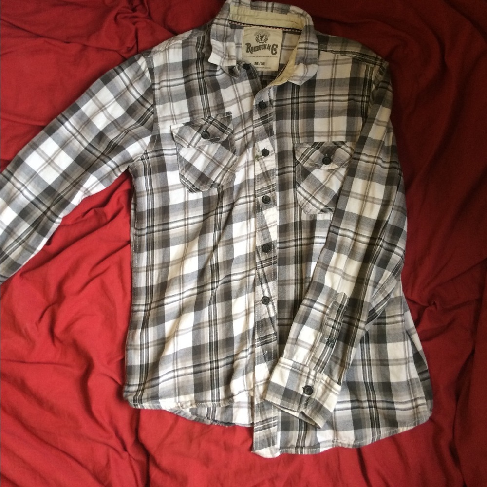 Roebuck & Co. Grey long sleeve flannel