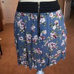 Elastic Waist Floral Printed Skirt