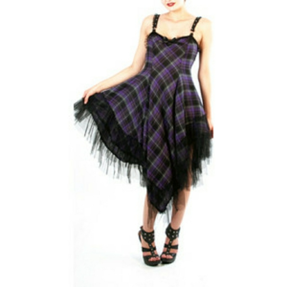 Lip Service Purple Plaid flowy dress