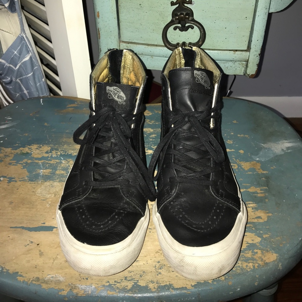Gold and Black Leather Sk8 Highs