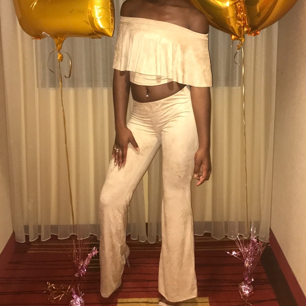 Suede nude 2 piece
