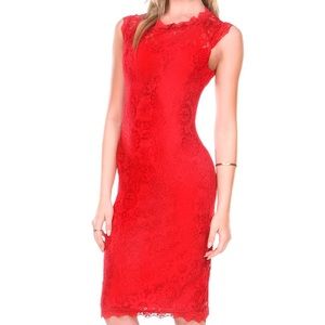 Sleeveless Knee-Length Lace Dress