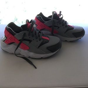 Huarache Hot Pink + Gray Sneakers