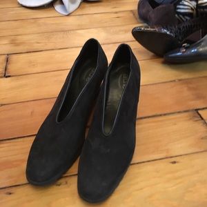 Arche black nuback wedge shoes