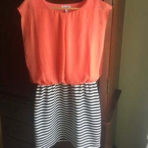 ~~SOLD~~Speechless coral and striped summer dress