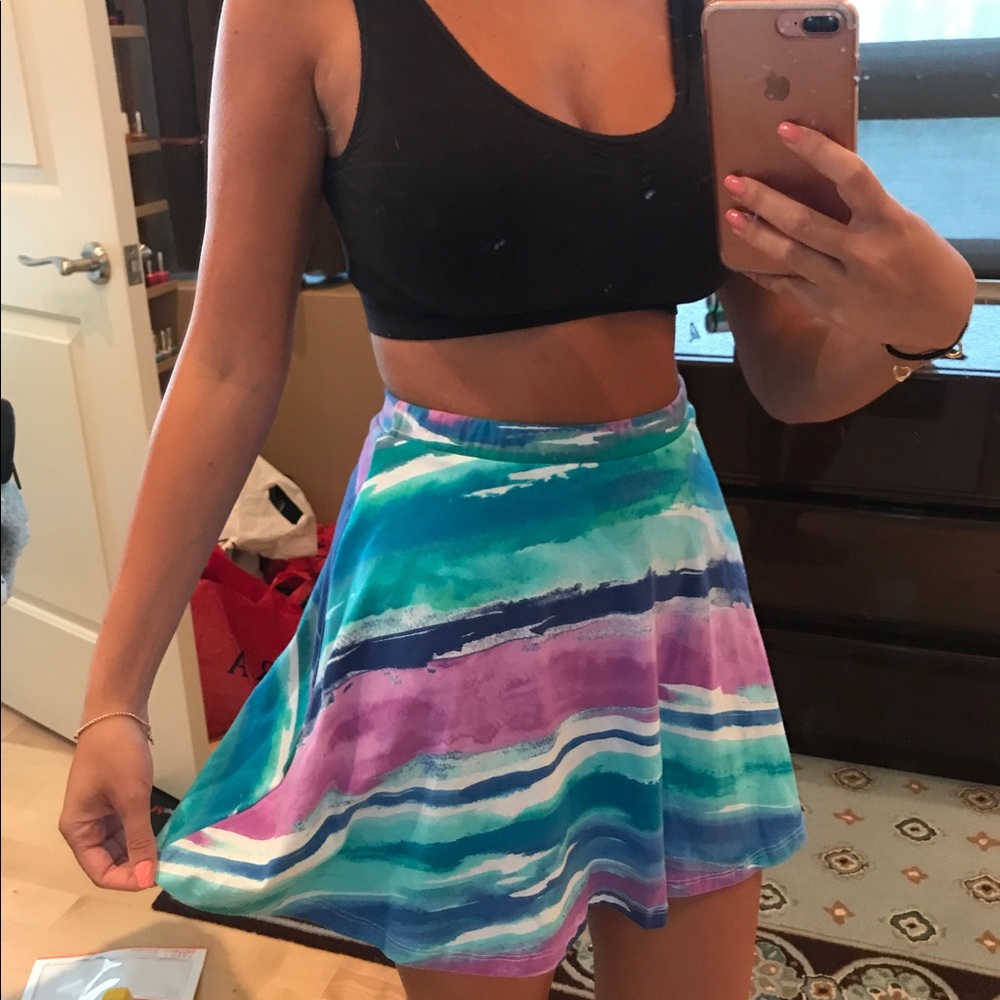 Lily White Multicolor Skater Skirt size S