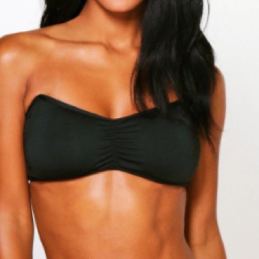 Basic black bandeau bikini top