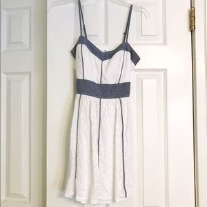White Lace & Denim Dress