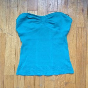 Turquoise knit tube top