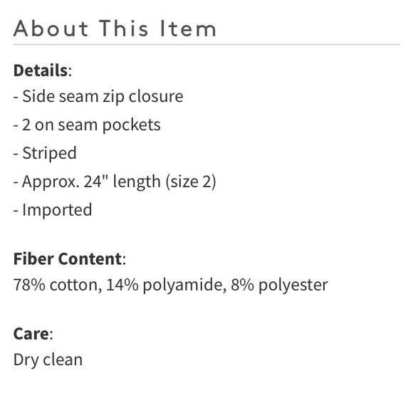 Kate Spade ribbon cape stripe skirt NWT - Picture 4 of 4