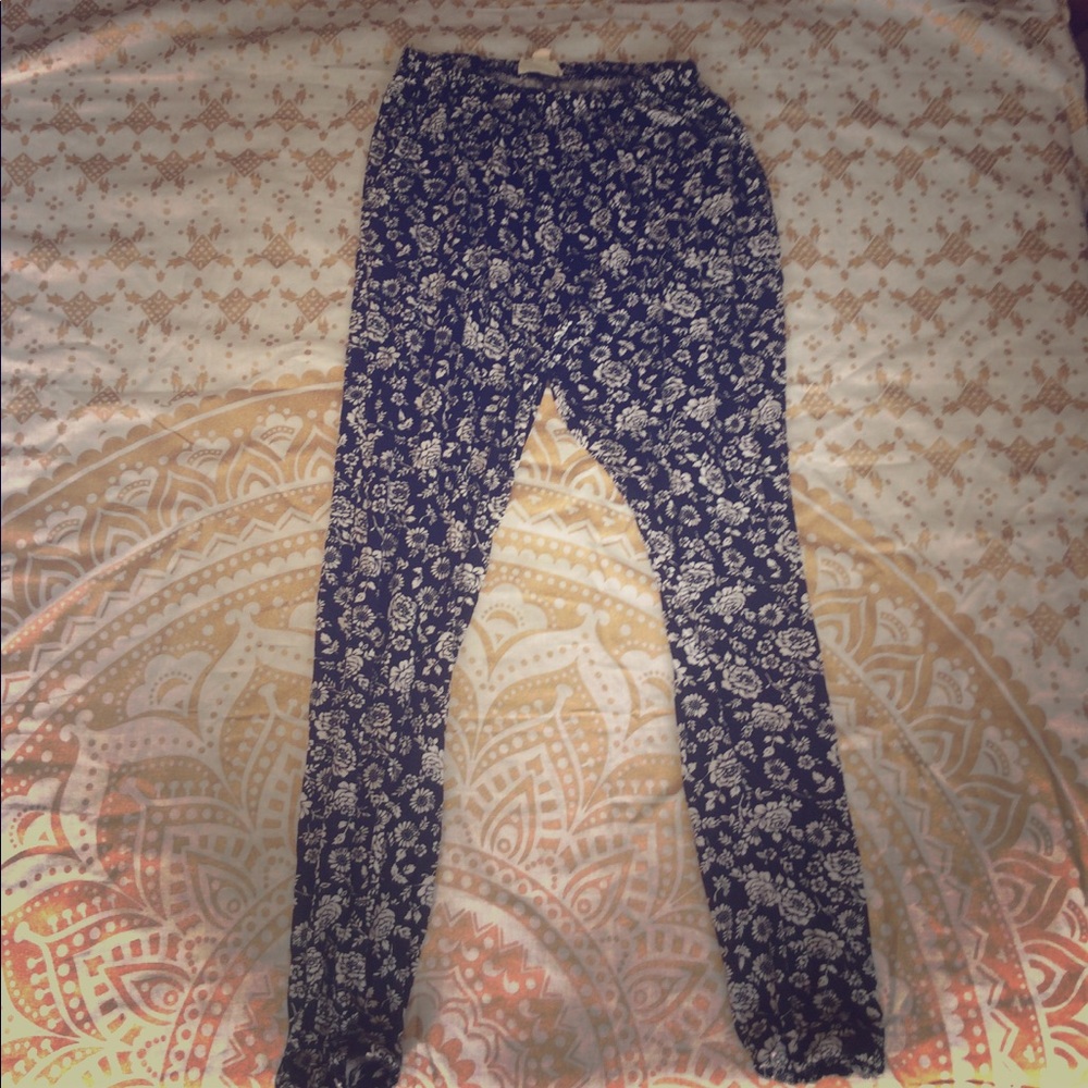 Black and white floral pattern bottoms
