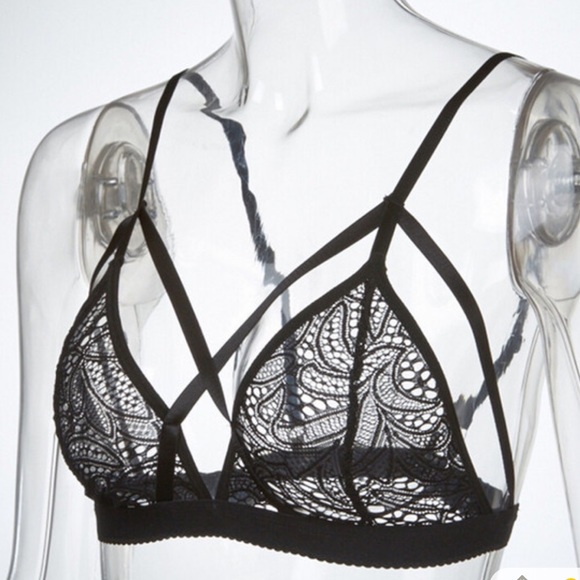 New Floral Lace Cami Cross Bra - Picture 2 of 2