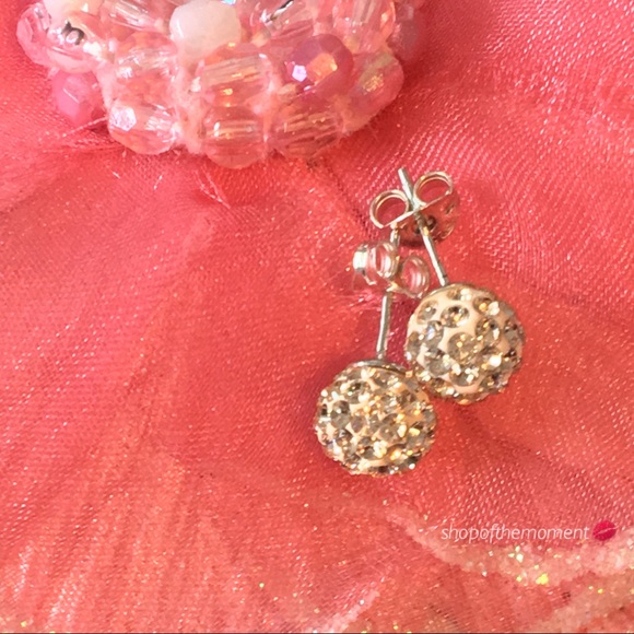 new ♛ Swarovski Crystal ♛ Pavé Studs ♛ Champagne ♛ - Picture 4 of 10