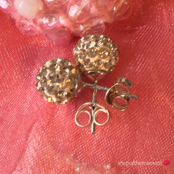 new ♛ Swarovski Crystal ♛ Pavé Studs ♛ Champagne ♛ - Picture 7 of 10