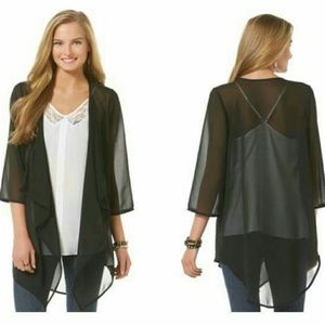 Bongo Chic Sheer Black Kimono or Cover Up