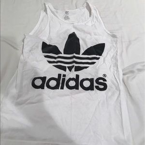 Adidas trefoil tank top urban outfitters small