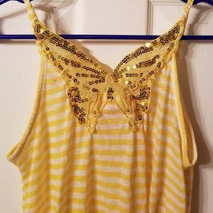Tank top with butterfly sequin design