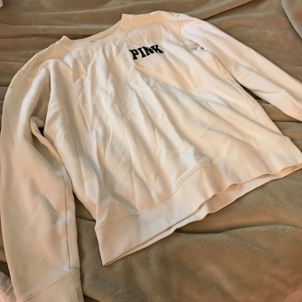 Cream pink crew neck