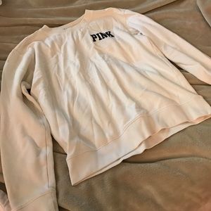 Cream pink crew neck