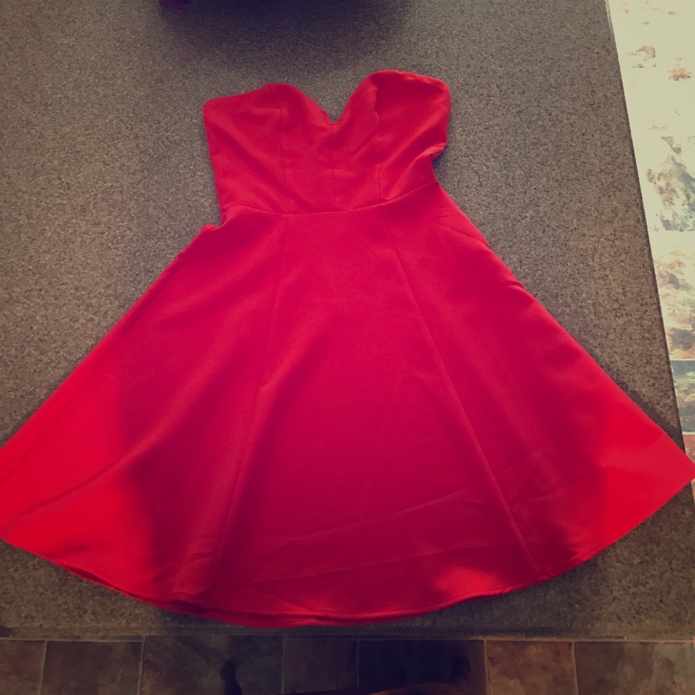 H&M red sweetheart dress size 2