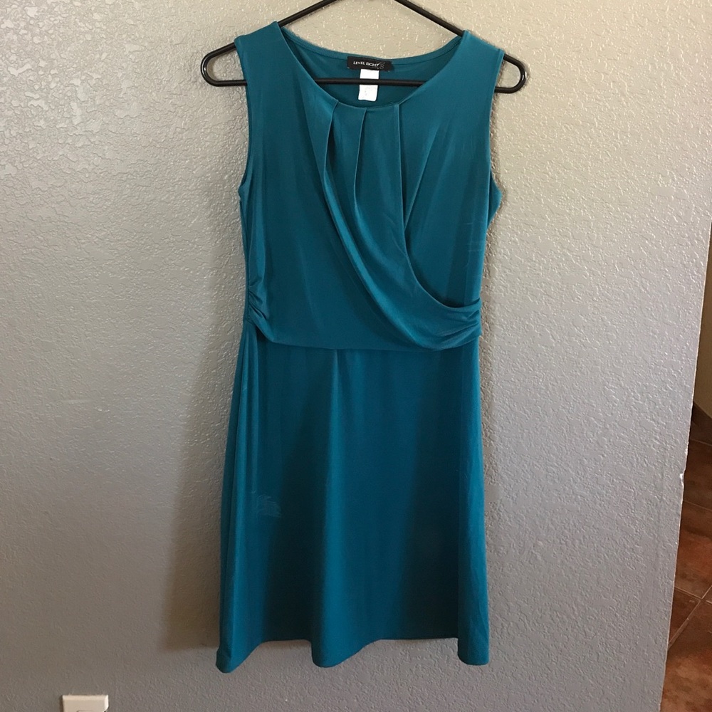 Teal green sheath dress