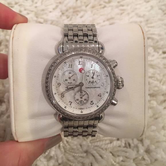 MICHELE Stainless Diamond "CSX" Chronograph Watch - Picture 1 of 5
