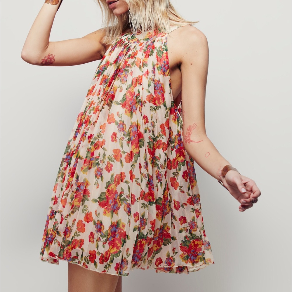 Free People Pleated Mini Dress M