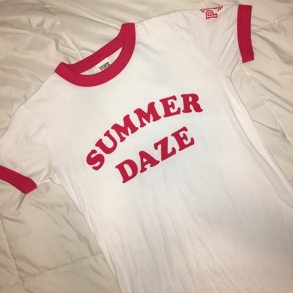 VS PINK Summer Daze Ringer Tee