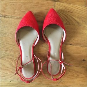 • Banana Republic • Red Faux Fur Flats