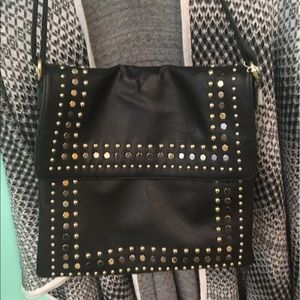 Black and gold studded cross body/shoulder bag.