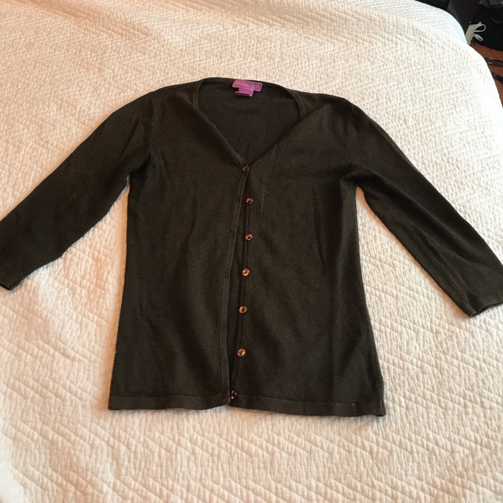 brown cardigan