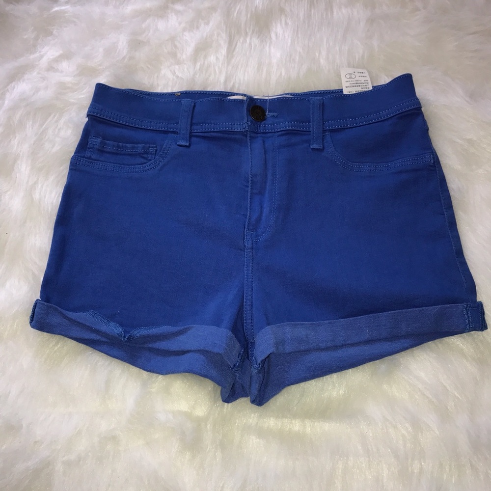 Hollister Stretchy blue high waisted shorts