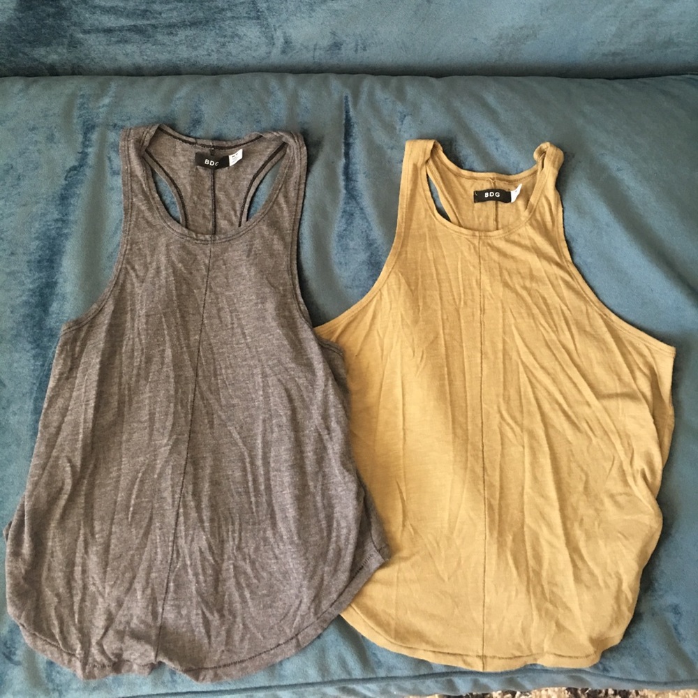 2 FOR ONE BDG high neck swooped hen crop tanks
