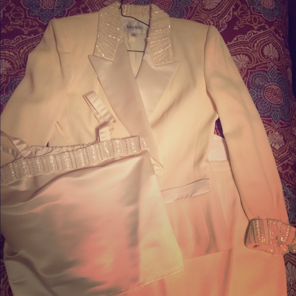 Vintage Nolan Miller Tuxedo Skirt Suit w/Bustier