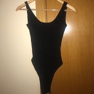 Black stretch tank top bodysuit