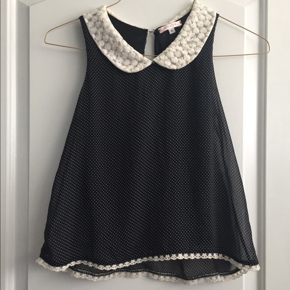 Mauve small Peter Pan collar tank