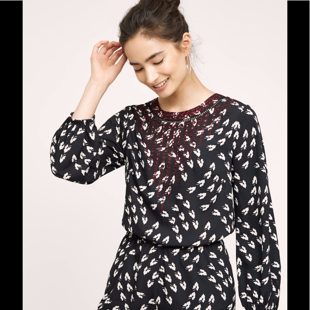NWT RANNA GILL Medium Madine Romper Black Floral