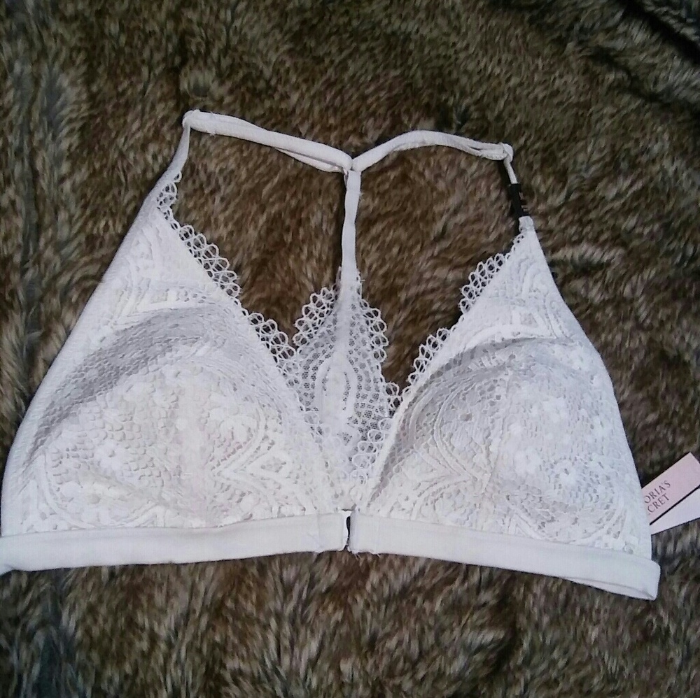 Coconut White Front Close Bralette