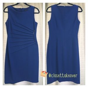 Size 8 Ivanka Trump Blue Dress w/ side pleating