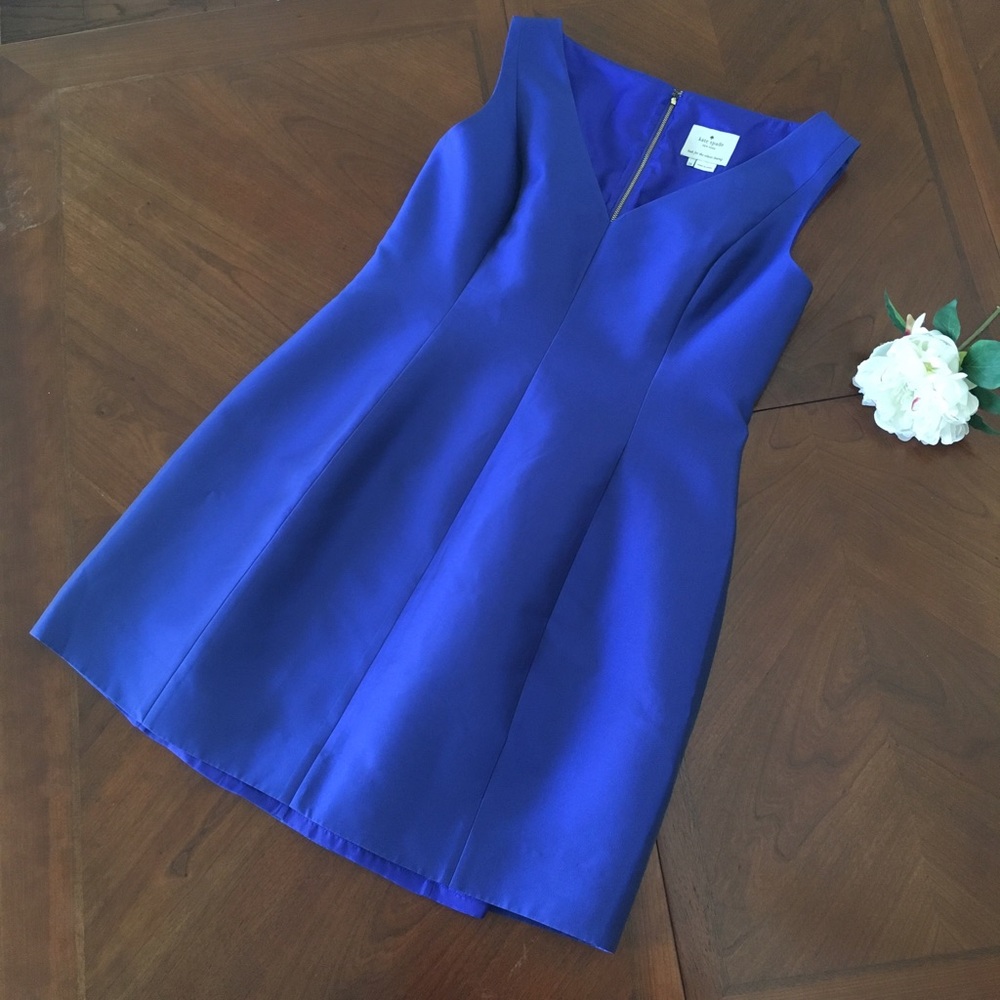 Kate Spade royal blue dot and flare dress size 14